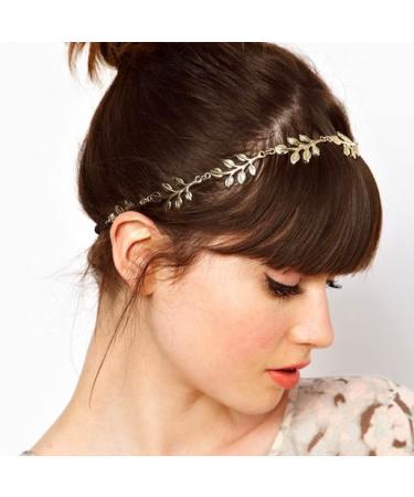 Gold Leaves Flower Head Chain Set for Women - Wedding & Festival Headpiece - Buy Online on GoSupps.com