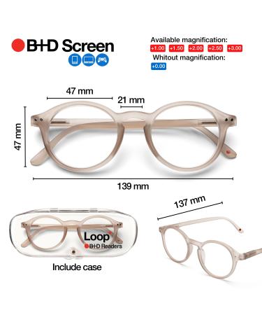 Shop B+D Blue Light Blocking Reader Glasses - Loop Readers in Nude Color (+1.50) for Comfortable Screen Time - International Shipping Available - Buy Online on GoSupps.com
