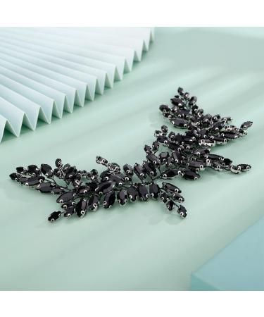 Kercisbeauty Black Crystal Headband for Wedding Brides Women Girls Halloween Party Handmade Hair Jewelry (Black) - Buy Online on GoSupps.com
