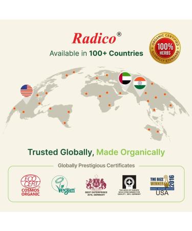 Radico ORGANIC METHI 100% Naturel BIO Organic Vegan Croissance des Cheveux Anti-Perte Anti-Vieillissement Care Volume Poudre Nourrissante Masque Cheveux et Shampoing 2 en 1 avec ECOCERT HALAL - Buy Online on GoSupps.com