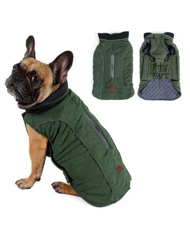 Withu Cold Winter Dog Pet Coat Jacket Vest Warm Outfit Clothes for Small Medium Large Dogs Green XS XS (Length 10.5'' Chest 13.2-15.2'' ) Green