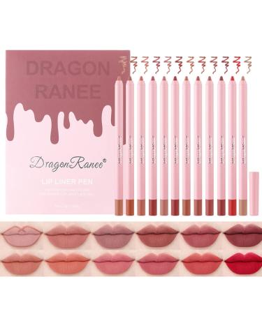 Sitovely High Pigmented Creamy Lip Liner Set 12 Colors Matte Velvet Lip Liner Pencil Smooth Non-marking Lipstick Pen Longwear Moisturising Lip Makeup