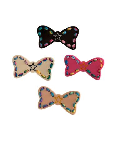 Cute Barrettes Clip Sweet Mini Braided Bow Colorful Hairpin Y2K Girls Harajuku 2000s Hairpin Women Girls Hair Clips For Thick Hair