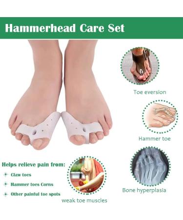 2 Pairs of Gel Toe Separators & Straighteners - Hammer Toe Correction for Men & Women | Hallux Valgus & Hammer Toe Relief - Buy Online on GoSupps.com