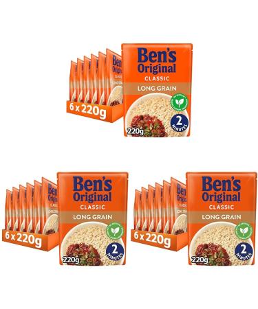 Ben's Original Long Grain Microwave Rice Bulk Multipack 6 x 220 g pouches (Pack of 3)