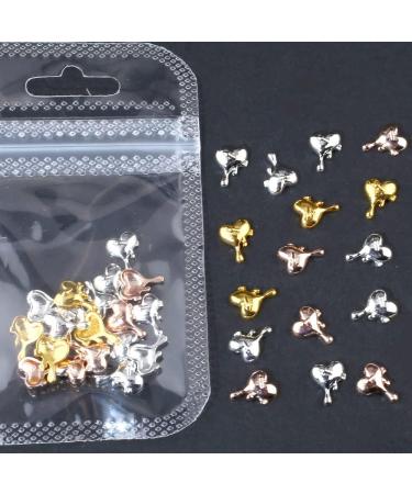 20pcs 3D Alloy Heart Nail Charms - Droplets Lava Heart Shape Art Charms for Nails - Punk Chrome Charms - Irregular Molten Love Metal Jewelry & Accessories - Buy Online on GoSupps.com
