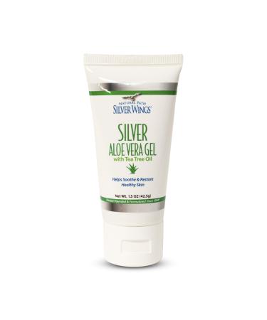 Natural Path Silver Wings 200ppm Silver with Aloe Vera Gel and Tea Tree Oil - Soothing Skin Care - 1.5 oz 1.5 Ounce (Pack of 1)