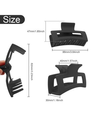 YEEPSYS Hair Claw Clips for Women and Girls - Strong Hold Hair Accessories (Pack of 2) - 3.5 inch Matte Black+ Dark Brown - Buy Online on GoSupps.com