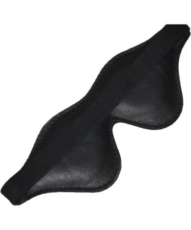 Genuine Cowhide Leather Handmade Spectacle Shaped Mask - Adjustable Strap for All Snooze Positions - Men and Women - Black - Buy Online on GoSupps.com