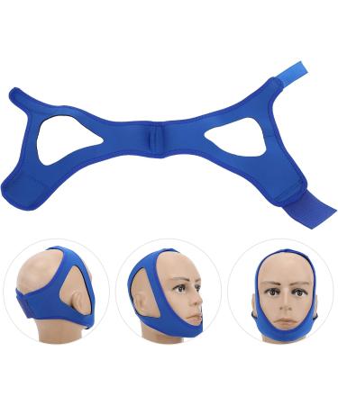 Buy Adjustable Anti-Snoring Chin Strap - Breathable Jaw Support Belt (Blue) for Better Sleep | International Shipping Available - Buy Online on GoSupps.com