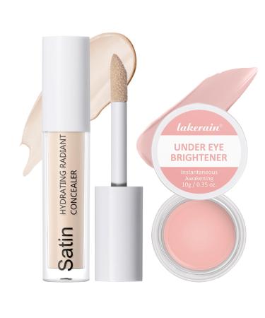 2 Pi ces Anti-cernes Fluide+Correcteur Sous Les Yeux Ensemble de Correcteur Correcteur Cernes Professional Makeup Sous les yeux le Correcteur s' claircit Cache Hydratant et Contr le de l'huile Blanc + Rose