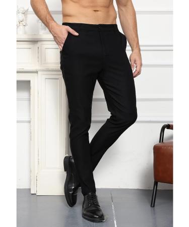 Angbater Men's Stretch Golf Pants - Slim Fit Lightweight Trousers with Pockets | X-Large, Black - Buy Online on GoSupps.com