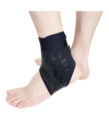 Braveway Plantar Fasciitis Ankle Support - Breathable & Adjustable for Sports Running Basketball Tennis Volleyball - Large Black - Buy Online on GoSupps.com