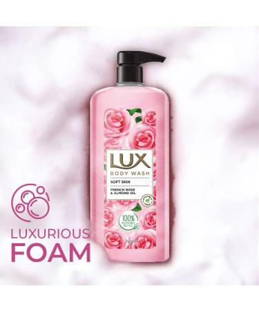 Lux Body Wash - Soft Skin French Rose & Almond Oil XL Pump Bottle Glycerine & Paraben Free Extra Foam 750ml - Super Saver Sale - Buy Online on GoSupps.com