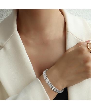 Shop Haqi Magnetic Bracelet for Women | Adjustable Silver Health Bracelet (3500 Gauss) - Perfect Mother's Day Gift - Buy Online on GoSupps.com
