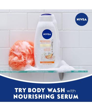 Nivea Refreshing Body Wash White Peach & Jasmine - 20 fl oz (591 ml) | Hydrating & Fragrant Bath Cleanser - Buy Online on GoSupps.com