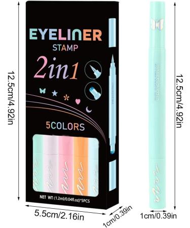 Liquid Eyeliner Pads Liquid Eyeliner Pads With Pointed Ends Long Lasting Quick Dry Eyeliner Set 5 Pieces Star Moon Heart Flower Extra Colorful Wing Eyeliner - Buy Online on GoSupps.com