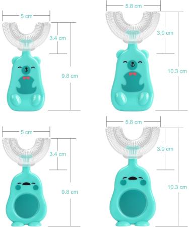360 U-Shape Children s Toothbrush Set - Silicone Duck & Bear Design for Ages 2-6 | Best Kids Tooth Cleaning - Buy Online on GoSupps.com