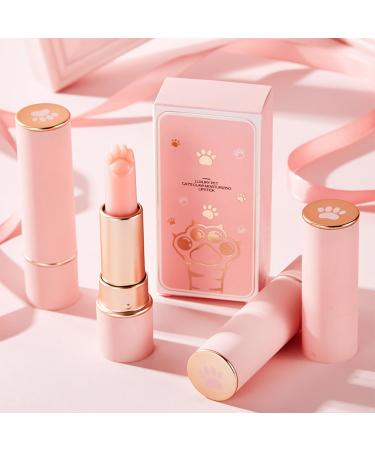 Adorable Cat Paw Shaped Lip Balm 3.5g Color Changing Hydrating Lip Butter for Women Girls Everyday Moisturizing Pink One Size One Size Pink - Buy Online on GoSupps.com