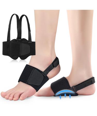Arch Support Inserts for Plantar Fasciitis Relief Adjustable Arch Support Bands with Buil-in Orthotics cushion Foot Arch Support for Pain Relief with Gel Pads for Flat Feet High & Fallen Arch (Black)