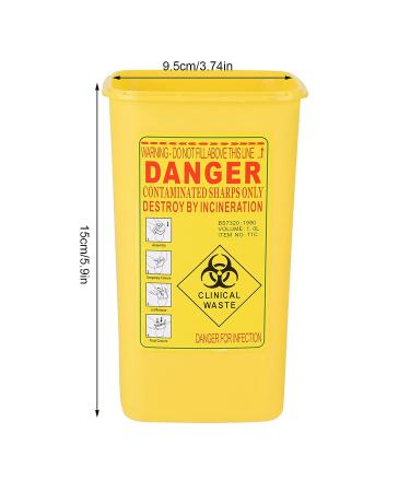 1L Sharps Container for Needles Tattoo Plastic Biohazard Needle Disposal - Red/Yellow - Buy Online on GoSupps.com