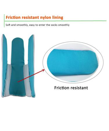 Sock Wearing Aid for Elderly - Three-Finger Design | Soft & Flexible Sock Aid (Blue & White) - International Shipping - Buy Online on GoSupps.com