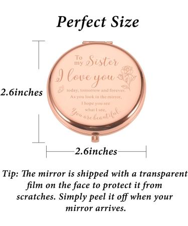 Sisters Compact Makeup Mirror - Perfect Gift for Sister, Sister-in-Law, Best Friend, Teen Girls, Women - Ideal for Valentines Day, Birthday, Graduation, Wedding - Thoughtful Gift for Her - Buy Online on GoSupps.com
