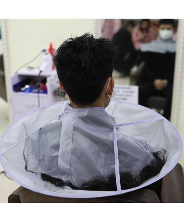 Waterproof Hair Cutting Cape - Adjustable Barber Cape for Kids & Adults | Grey Umbrella Haircut Styling - Buy Online on GoSupps.com