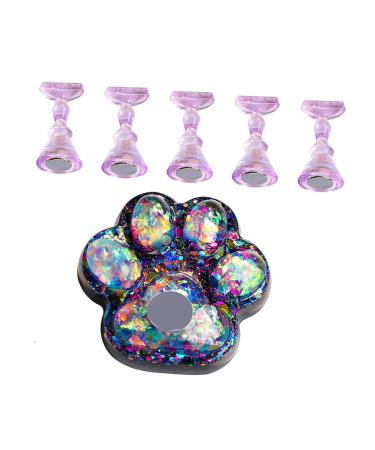 Didiseaon 1 Set Nail Practice Holder Nail Art Stand Nail Tip Holder Crystal Show Rack Nail Art Holder Nail Display Stand Manicure Tools Nail Stands for False Nails Crystal Glue Shine 4.8x4.5cm As Shown