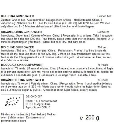  Quertee Quertee Organic Gunpowder Green Tea 200g | Fresh Mild Taste | Loose Leaf Tea - Buy Online on GoSupps.com