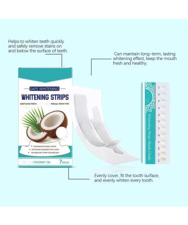  Sgjwyc White Teeth Whitening Strips Coconut Oil Whitening Strips for Sensitive Teeth Daily Oral Care Quick Removal of Smoke Coffee and Wine Stains (21 - Buy Online on GoSupps.com
