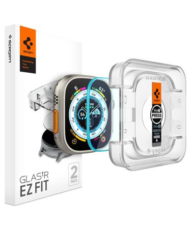 Spigen Tempered Glass Screen Protector GlasTR EZ FIT designed for Apple Watch Ultra (49mm) - 2 Pack Transparency