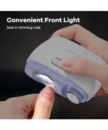 Electric Automatic Nail Clippers Portable Nail File No Noise Nail Scraps Storage Nail Blanking Sanding and Polish 2 in 1 Easy Operation LED Light Nail Trimmer Cutter for Kids Elderly - Buy Online on GoSupps.com