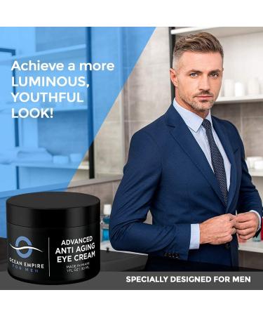 Men's Anti-Aging Eye Cream | Made in USA | Dark Circles, Wrinkles & Puffiness Treatment | Natural Ingredients | 1oz - Buy Online on GoSupps.com