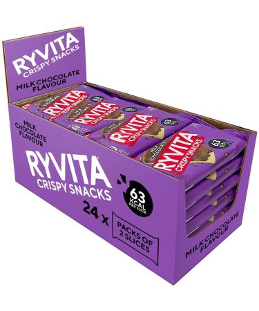 Ryvita Crispy Snacks Twin Pack Topped with Milk Chocolate 24 x Twin Pack Chocolate 26G (PACK OF 24)