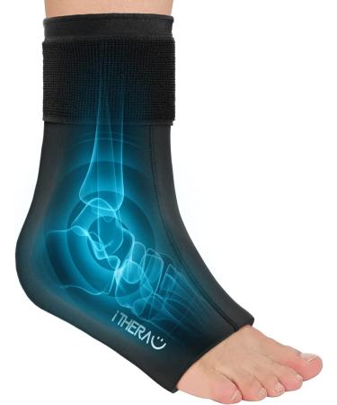 iTHERAU Ankle Ice Pack for Injuries Reusable- Gel Foot Ice Pack Wrap, Cold Pack Compression Therapy for Plantar Fasciitis, Sprained Ankles, Achilles Tendonitis, Foot Heel, Pain Relief Ankle ice pack of 1