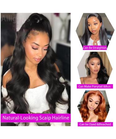 18-inch Body Wave Lace Front Wig - Brazilian Virgin Human Hair, HD Transparent 4x4 Lace Closure, Pre Plucked, 150% Density, Baby Hair, Bleached Knots - Women's Body Wave Closure Wig - Buy Online on GoSupps.com