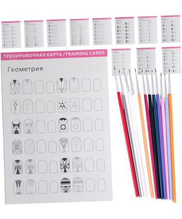 Beavorty 4 Sets Manicure Exercise Book Nail Salon Supplies Nail Art Tools for Beginners Nail Practice Liner Pen and Templates Nail Art Drawing Stencil Nail Practice Liner Pens Paper Books - Buy Online on GoSupps.com