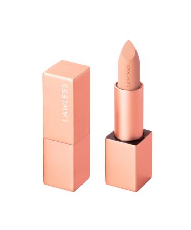 LAWLESS Forget the Filler Lip-Plumping Line-Smoothing Satin Cream Lipstick - Platinum - Natural Ingredients Smooth and Hydrate Lips for a Plumper Fuller Look - 3.7g