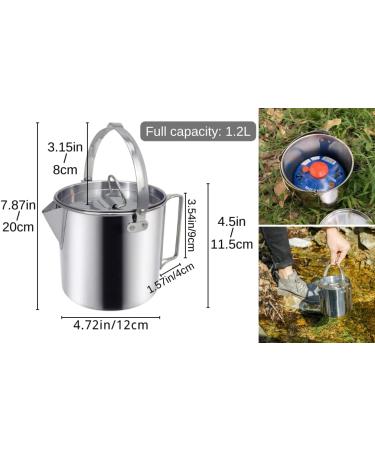 BeGrit Stainless Steel Camping Coffee Percolator Kettle with Handles and Lid - Portable Tea Pot for Hiking, Camping, and Picnic - Buy Online on GoSupps.com
