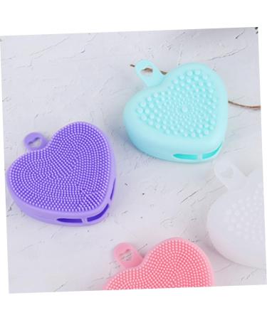 minkissy Handheld face Brush Washing Device Manual face face exfoliator Double Sided Double Side face Brush Silica Gel Heart-Shaped face Scrubber exfoliator Facial Cleansing Brush Scrubber 9.8x8.4cm - Buy Online on GoSupps.com
