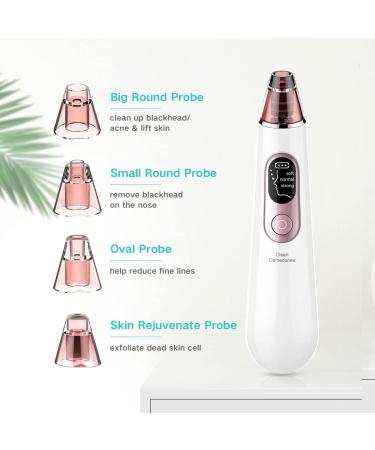 QINERSAW Blackhead Remover Pore Vacuum Electric Facial Pore Cleaner 3 Modes Blackhead Pimple Extractor Kit with 4 Suction Heads & Ergonomics Handle for Facial Skin - Buy Online on GoSupps.com