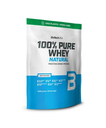 Biotechusa 100% pure whey |Protein powder with BCAA and glutamine |Gluten -free palm oil -free |21g protein per portion 1 kg tastelessly tasteless 1 kg (1 Pack)