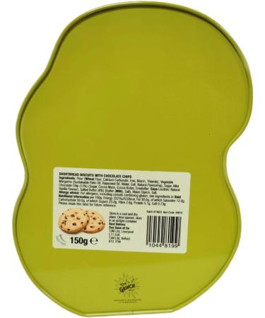 Grinch Tin & Chocolate Chip Shortbread Biscuits 150g: Christmas Cookies for a Novelty Xmas Treats Gift - Buy Online on GoSupps.com