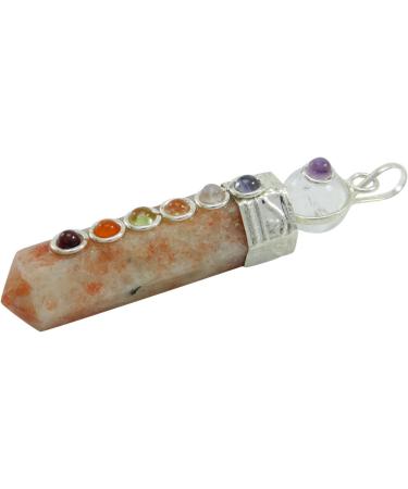 Harmonize 7 Chakra Balancing Therapy Sun Stone Pencil Wand Pendant Balancing Reiki Healing Crystals - Buy Online on GoSupps.com