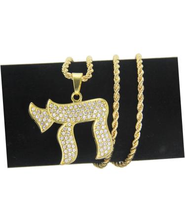 HAPINARY Rhinestone Necklace Necklaces Jewelry Necklaces Beach Clavicle Chain Fashion Necklace Pendant Diamond Man Hebrew - Buy Online on GoSupps.com
