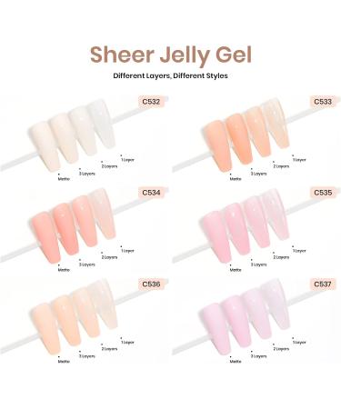 Beetles Gel Nail Polish Set - Ballet Dress Collection | 6 Shades of Milky White, Sheer Pink, Nude, Jelly & Transparent | Soak Off UV DIY Manicure Kit for Women - Buy Online on GoSupps.com