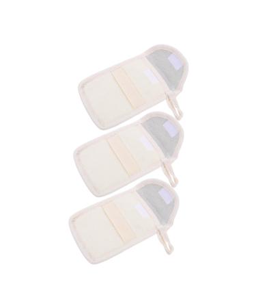 Healeved 6 Pcs Handmade Soap Storage Bag Toilet Bags Foaming Net Sponge Deep Cleanse Bar Soap Black Flax