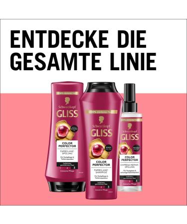 handle Gliss Color Perfector Shampoo 4 x 250 ml hair shampoo with hyaluron complex and cranberry extract color shampoo for colored highlights and colored hair 250 ml 4er Pack - Buy Online on GoSupps.com