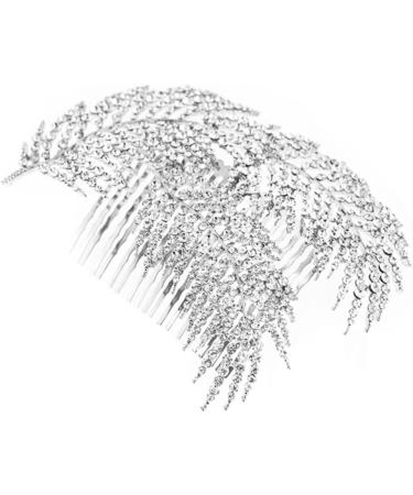 FRCOLOR Silver Headpiece Side Combs Made of Crystal Hair Accessories for Bride Hair Side Combs Comb Headpiece Tree Leaves Accessories - Buy Online on GoSupps.com